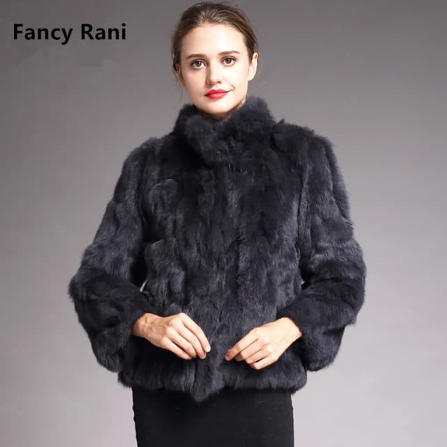 Fancy Rani Casaco de pele de coelho natural feminino, Casaco de inverno, Couro verdadeiro, Promoção de peles, Roupas femininas, Casacos femininos, 2025