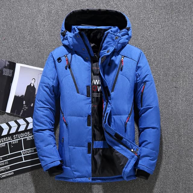 Homens pato branco para baixo jaqueta quente com capuz grosso puffer jaqueta casaco masculino casual de alta qualidade casaco térmico inverno parka