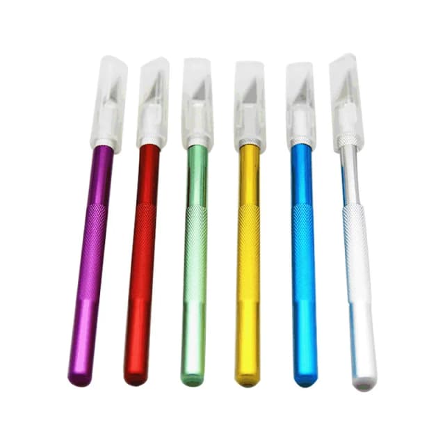 Kit de ferramentas de bisturi de metal multicolorido, lâminas antiderrapantes, faca de gravação, filme de celular, corte de papel, ferramentas de escultura # 11