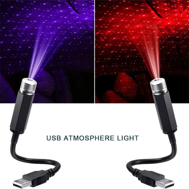 Romântico led teto do carro estrela luz da noite projetor atmosfera galáxia lâmpada usb decorativa ajustável decoração interior do carro luz