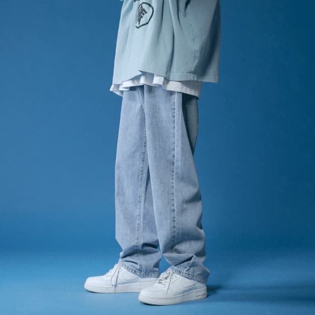 Calças de brim dos homens grandes jeans para adolescentes calças para homens jean calças largas moda masculina trendyol streetwear coreano