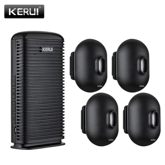 Kerui dw9 alarme de segurança sem fio para entrada de garagem, à prova d'água, detector de movimento pir, garagem, alarme contra roubo, sistema seguro de patrulha