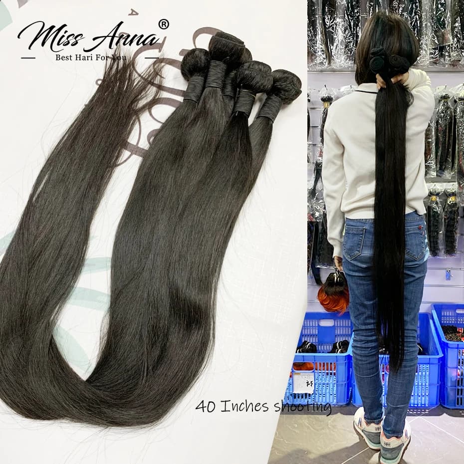 issanna 32 34 36 38 40 polegadas pacote reto osso liso cabelo humano brasileiro trama macia pacotes grossos extensões de cabelo natural