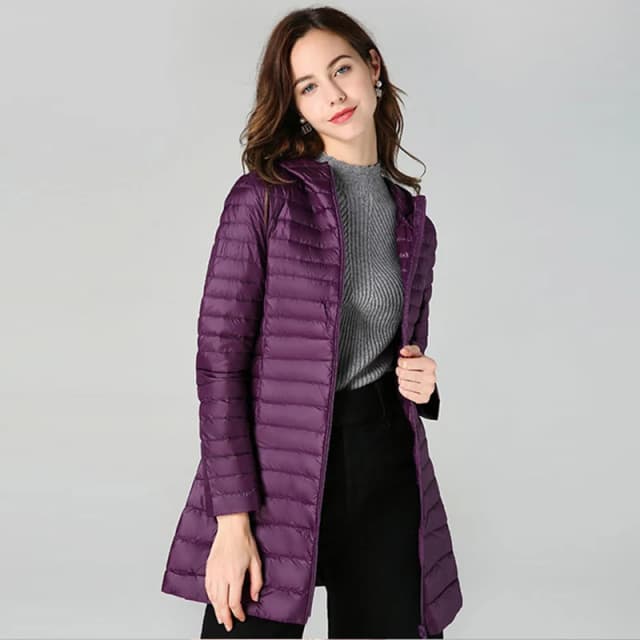 Sedumo casaco longo de inverno feminino grande, casaco ultra leve fino outono fashion casual magro ed1342