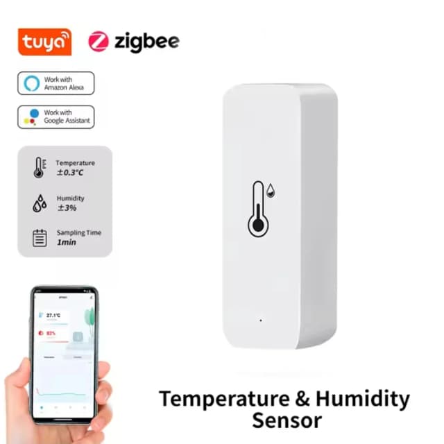 Sensor inteligente de temperatura e umidade tuya zigbee, monitoramento em tempo real, aplicativo smartlife, termômetro de alerta, alexa e assistente de google, 1-4 peças