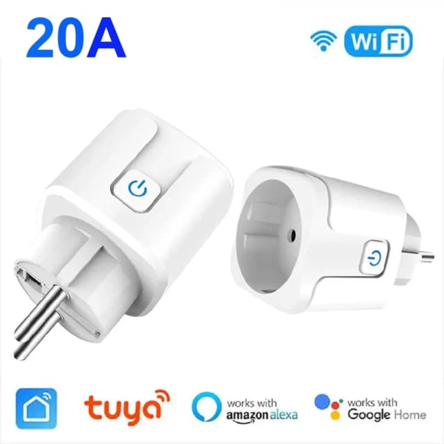 Tuya tomada inteligente ue 20a wifi tomada inteligente sem monitoramento de energia vida inteligente app controle remoto suporte google assistente alexa
