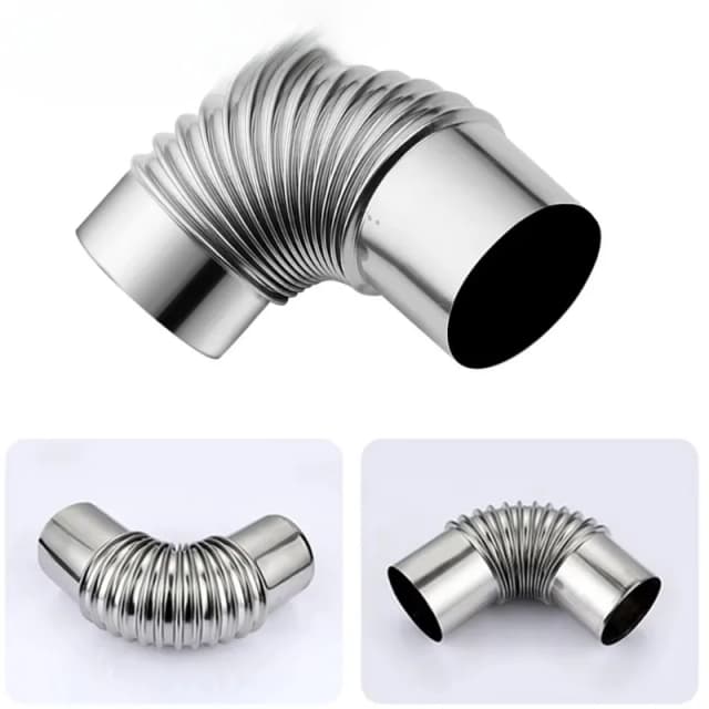 60/70/80mm de aço inoxidável cotovelo de 90 graus forro de chaminé curva 90 °   Tubo de fogão multi de combustão para acampamento ao ar livre, fogões a lenha, chaminé