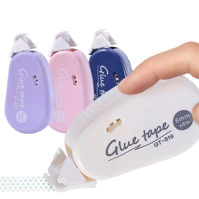 Rolo adesivo dupla face, suprimentos para scrapbook, corredor de fita adesiva para scrapbooking, suprimentos para diário de escritório, escola em casa