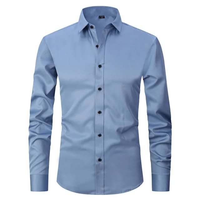Nova alta qualidade 6xl grande outono/inverno camisa social masculina manga longa moda sem ferro negócios casual branco puro