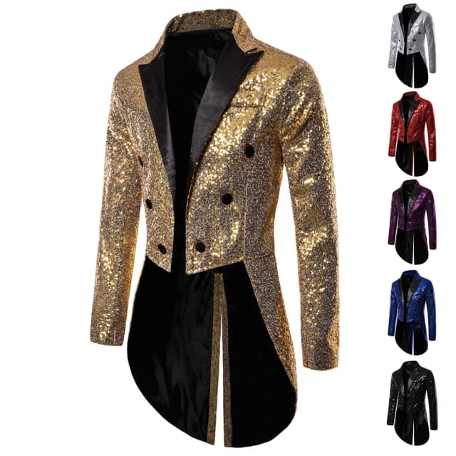 Terno masculino redondo lantejoulas botão smoking palco mostrar casamento anfitrião dança festival celebração jantar casual masculino usar casaco