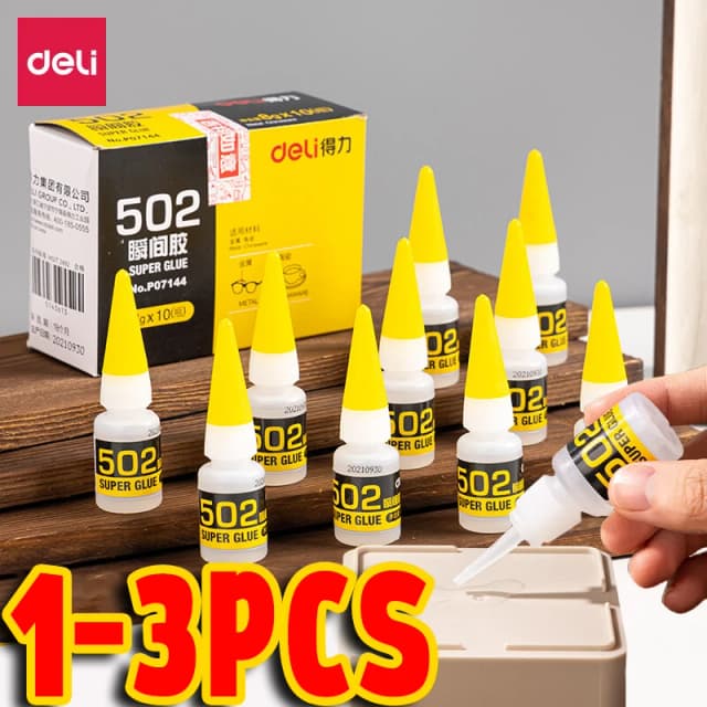 1-3 pces 502 adesivo cianoacrilato de secagem rápida instantânea forte ligação rápida couro borracha metal 8g material de escritório super cola