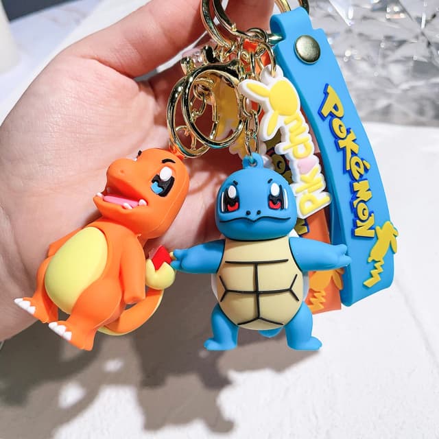 Pokemon chaveiro pikachu anime figura de ação brinquedo kawaii dos desenhos animados moda charmander psyduck boneca chaveiro saco carro pingente presente do miúdo