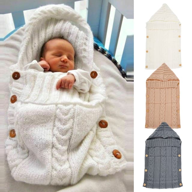 Bebê recém-nascido envoltório swaddle cobertor unisex infantil carrinho de bebê envoltório macio grosso malha envoltório saco recebendo cobertor para 0-6 meses bebê