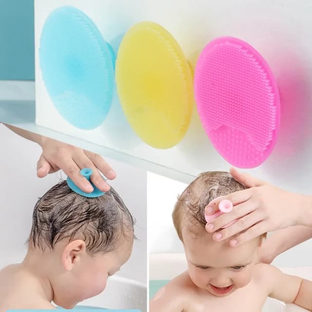 Escova de shampoo de silicone para bebês, escova de banho macia de silicone para meninos e crianças, escova de chuveiro, lavagem de cabelo, escovas de massagem, pente de limpeza