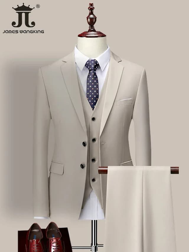 14 cores M-6XL (jaqueta + colete + calças) marca de alta qualidade formal terno masculino de negócios de três peças vestido de casamento do noivo terno de cor sólida