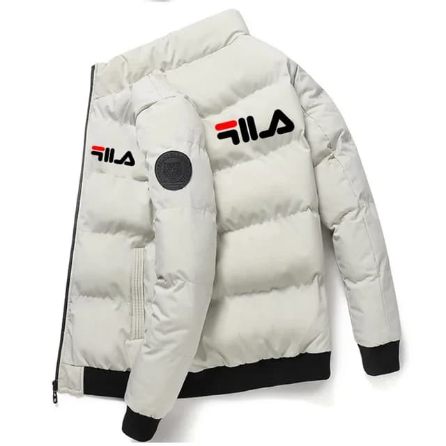 Moda outono e inverno curto casaco quente grosso masculino, ao ar livre à prova de vento novo zíper impresso jaqueta casual masculina M-5XL