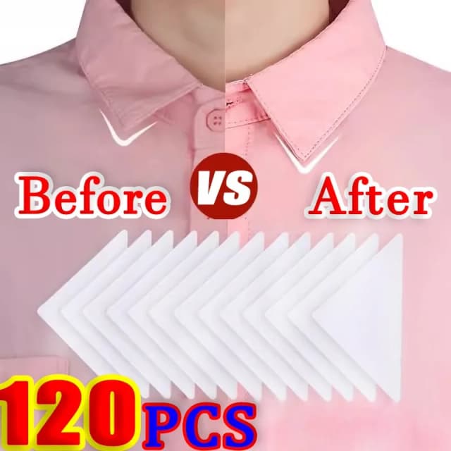 Adesivo Anti Roll Collar, Parando Adesivo, Evitar Curl, Camisas Polo, Almofada Fixa, Stand Collar Shaper, Evite Deformação, Shaping Patch