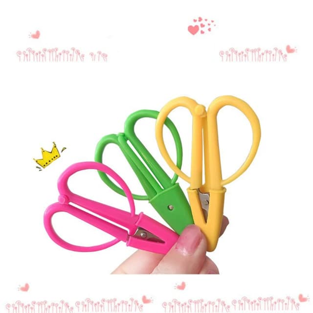 Portátil mini tesoura arte diy ferramentas de corte de rosca bordado tesoura estudantes mão-corte tesoura de segurança com tampas domésticos