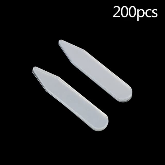 Plastic Collar Stifeners Permanecer Ossos Set para Vestido, Camisa Collar Estadias, 200pcs