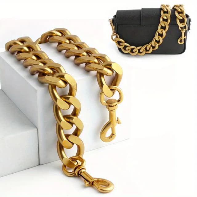 1 peça 39-60-100cm corrente de alumínio de metal carteira bolsa mensageiro alça de ombro substituição corrente grossa faça você mesmo bolsa de estilingue decorativa corrente
