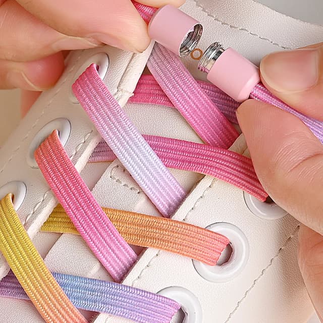 1 par sem laço cadarços de sapato fivela colorida cadarços pérola luz colorida moda sem laços elásticos tênis crianças adulto