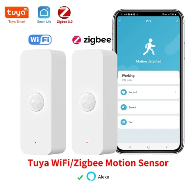 Tuya wifi zigbee pir sensor de movimento casa inteligente corpo humano detector infravermelho segurança vida inteligente funciona com alexa google casa