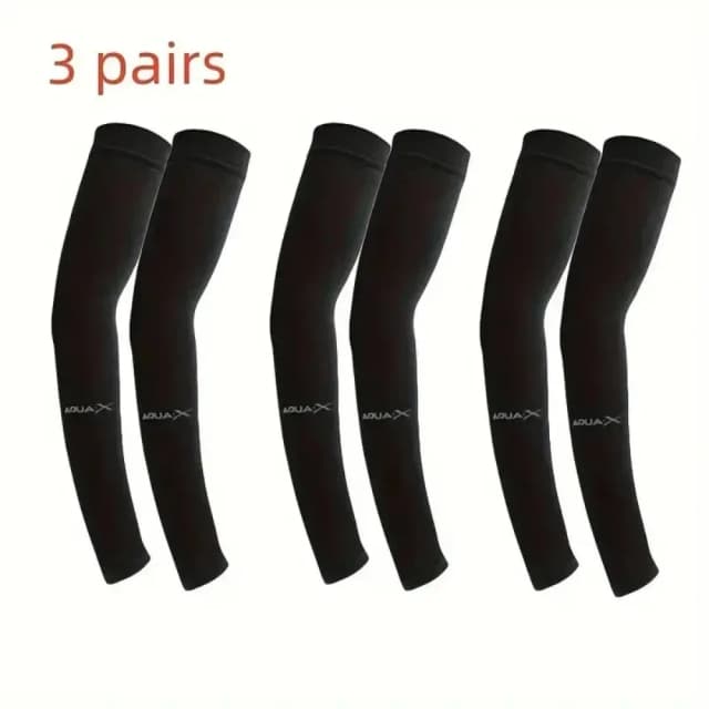 Mangas respiráveis para braços de proteção solar – 3 pares de capas UV refrescantes, usos para ciclismo, dirigir, praia e aventura ao ar livre