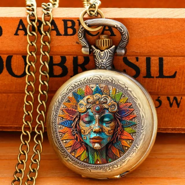 Relógio de bolso vintage bohemia legal elegante relógio requintado com colar corrente retro folk-personalizado feminino senhoras relogio melhor presente