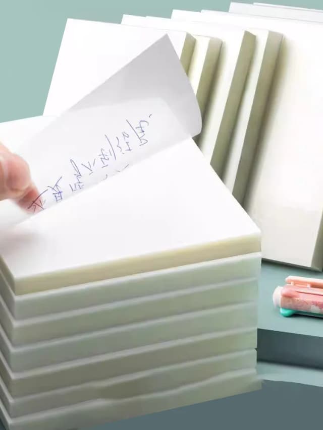 50 folhas pet transparente notas pegajosas perspectiva impermeável claro fluorescência bloco de notas papelaria escola material de escritório