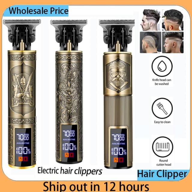 Máquina de cortar cabelo vintage portátil barbeiro sem fio elétrica máquina corte cabelo carregamento rápido usb aparador cabelo para cabeleireiro
