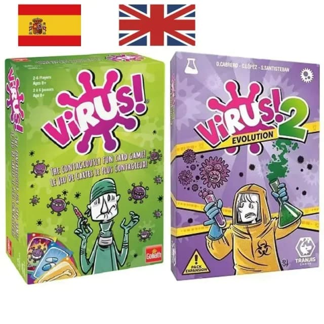 Em versão espanhola em inglês jogo de cartas vírus o contancível vírus 2 cartas versão correta jogo de festa para diversão jogos de família
