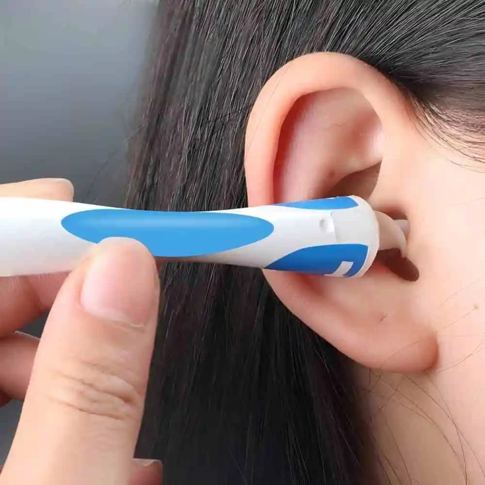 Ferramenta removedora de cera de ouvido, limpador de ouvido com silicone macio, 16 pontas de substituição, simplesmente para agarrar extrato de cera de ouvido