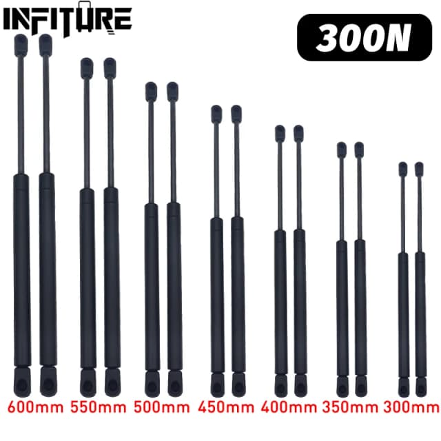 Amortecedores a gás para carro, 2 peças, 300n, 300-600mm, choques de mola, suporte para armazenamento de janelas rv, armário de tv, campista, janela traseira, capa de cama