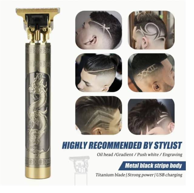 Venda quente vintage t9 elétrica sem fio máquina de corte cabelo profissional barbeiro aparador para homens clipper barbeador barba mais leve