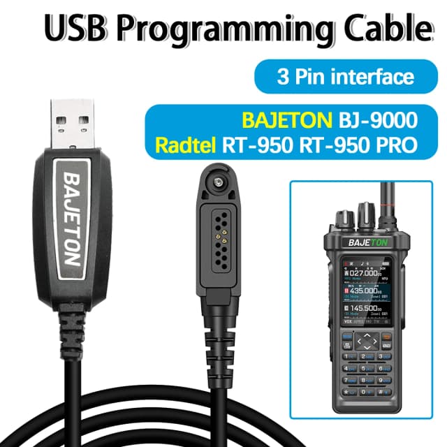 Cabo de programação USB original BAJETON para rádio amador Bajeton BJ-9000 Radtel RT-950 RT-950 PRO