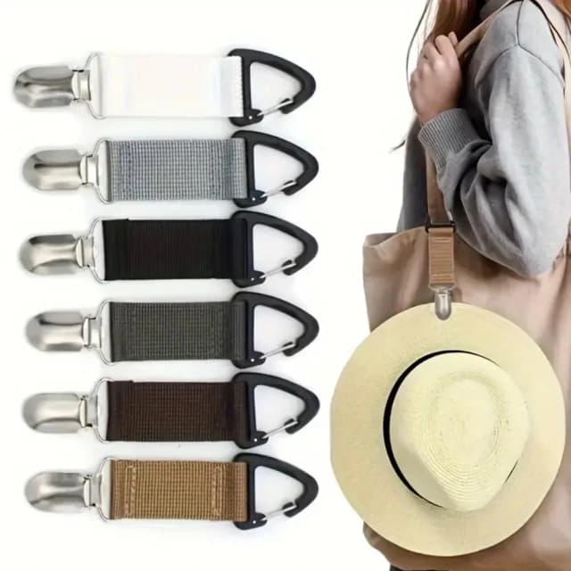 Clipe para chapéu de palha para viagem ao ar livre, clipe portátil para bolsa de acessórios de chapéu, organizador multiuso para luvas de atividades ao ar livre
