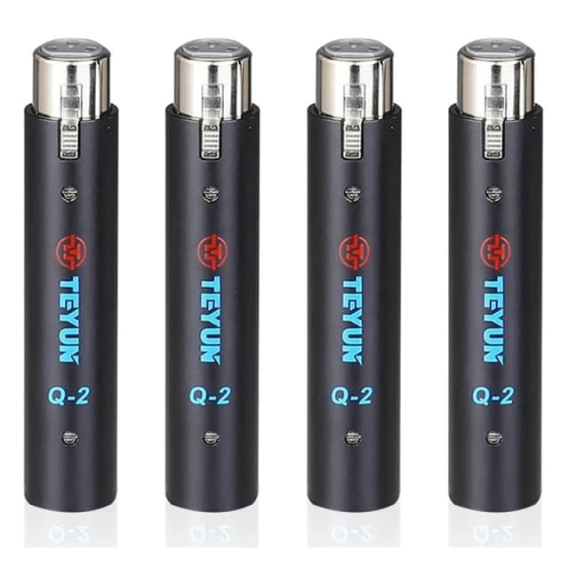 4x teyun q2 microfone pré-amplificador dinâmico 28db ganho amplificador de microfone dinâmico 48v estrutura de metal Q-2 para ao vivo