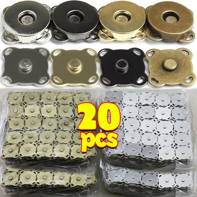 1-20 conjuntos de sacos com botão de pressão magnético, fechos, botões, bolsa, carteira, artesanato, peças, mini fivela de adsorção, atacado