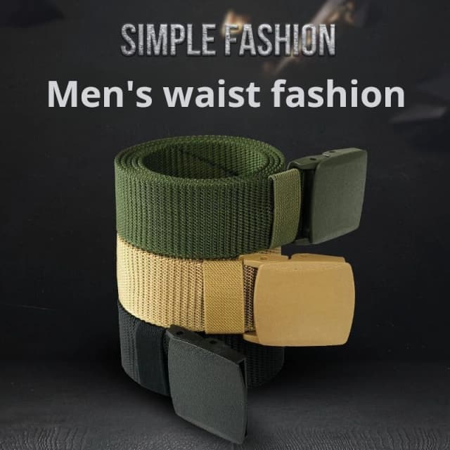 Cinto de nylon com fivela automática masculina, 120 cm, caça ao ar livre, lona tática multifuncional, cinto de caça unissex de alta qualidade