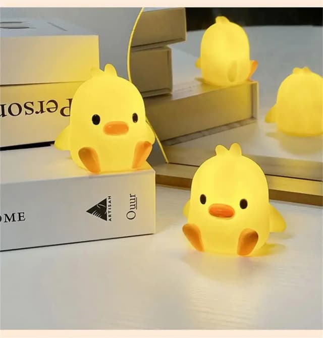 Pato luz da noite decoração do quarto bonito dos desenhos animados animal luz da noite presentes de natal para o quarto das crianças lâmpada de cabeceira dormir