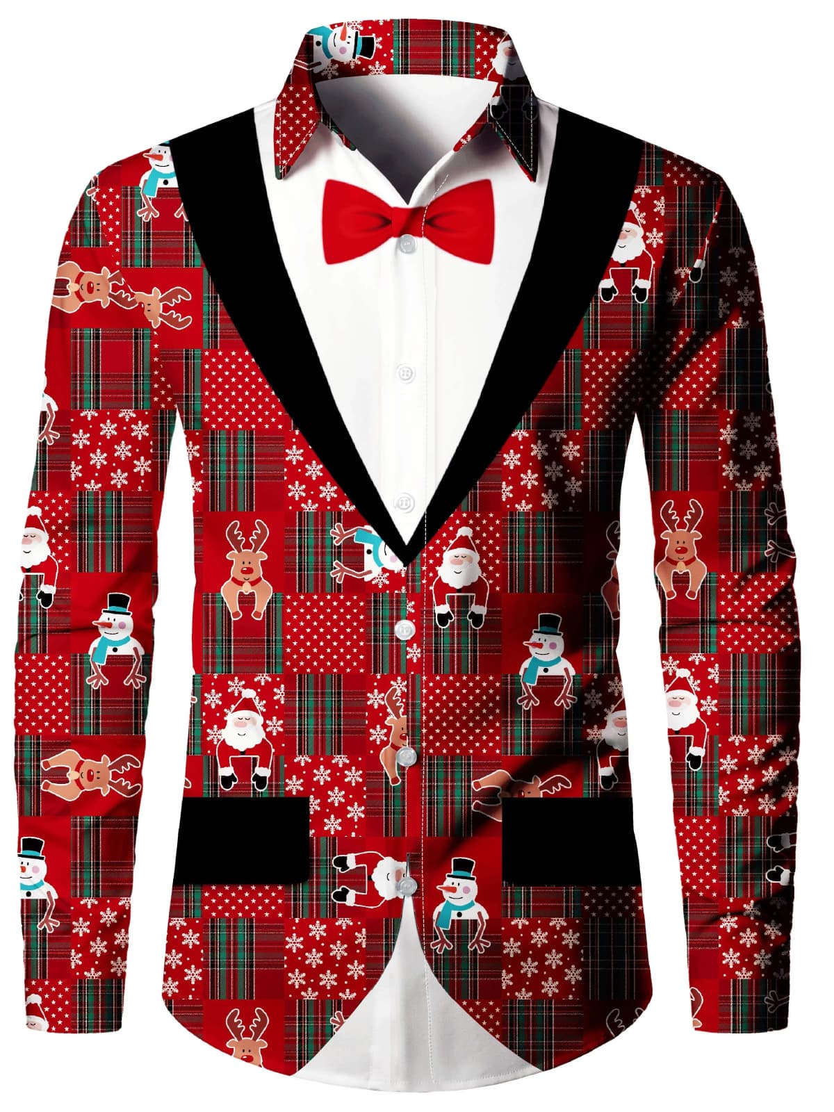 Humor festivo ghillie camisa masculina de manga longa allover impressão camisa de natal casual topos de manga cheia roupas masculinas com natal