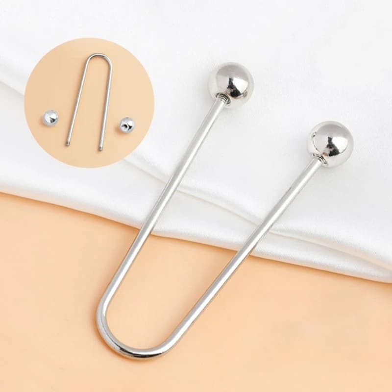 2 peças fivelas espirais de cabeça dupla de metal elegantes para botão de fixação de roupas seguras
