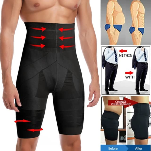 Homens emagrecimento corpo shaper cintura trainer cintura alta shaper controle calcinha compressão roupa interior abdômen barriga shaper shorts