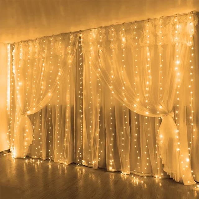 Cortina guirlanda led luzes da corda festival decoração de natal 8 modo usb luz do feriado para o quarto casa ao ar livre
