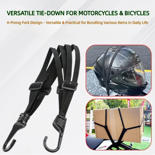 Alça ajustável para capacete de motocicleta |   Corda de fixação elástica para fixação do capacete ao banco traseiro (60 cm/90 cm) - Design anti-perda