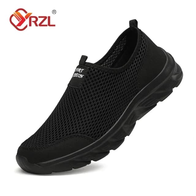 Yrzl leve masculino sapatos casuais respirável deslizamento em tênis casuais masculinos anti-deslizamento apartamentos sapatos de caminhada ao ar livre tamanho 38-46