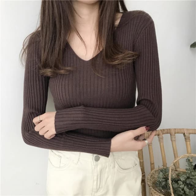 Coreano outono com decote em v camisola de malha moda suéteres 2025 fino inverno topos para mulheres pulôver jumper pull femme trien dames