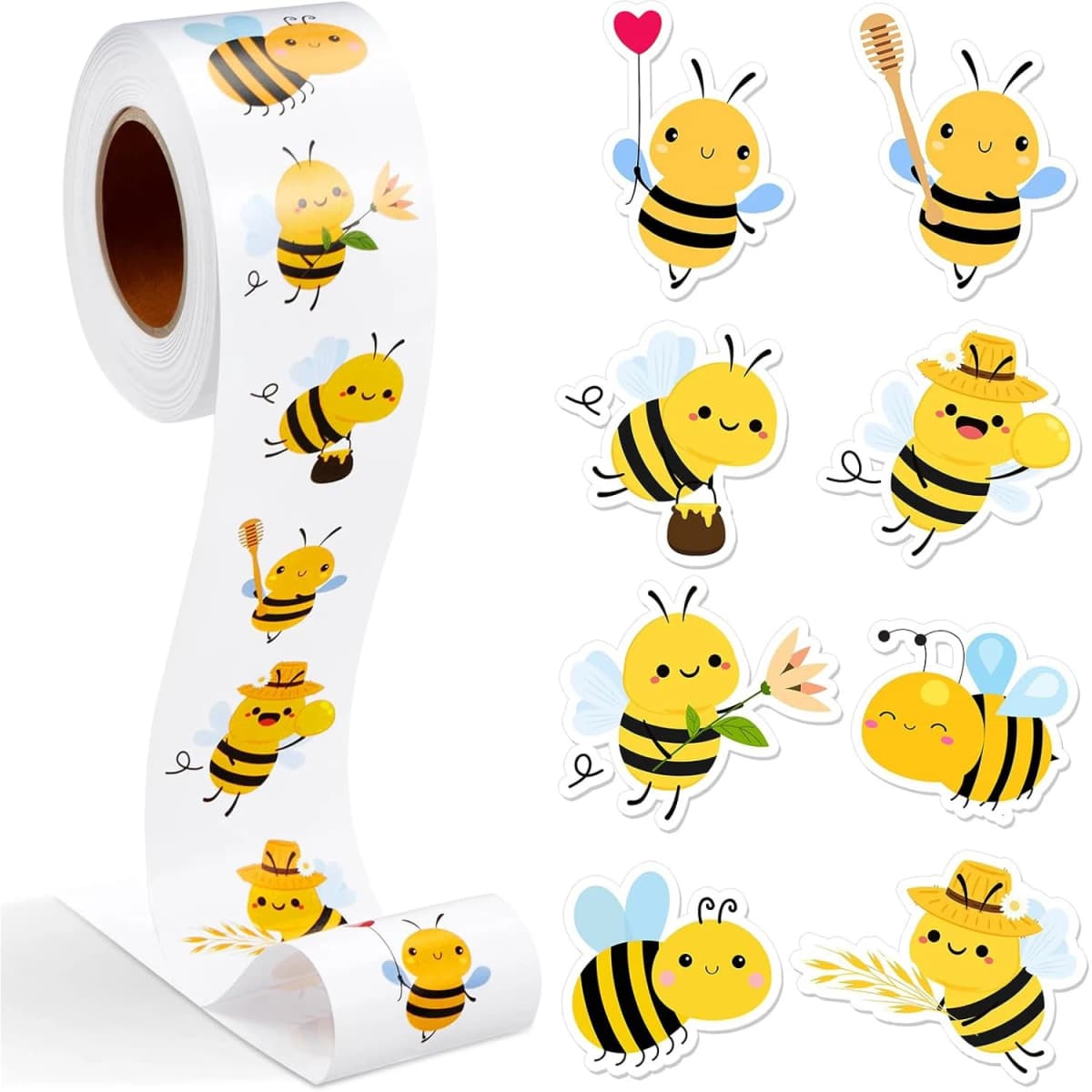 100-500 pçs dos desenhos animados abelha adesivos bonito animal adesivo à prova dwaterproof água auto-adesivo papel recompensas móveis etiqueta de vedação decalque papelaria