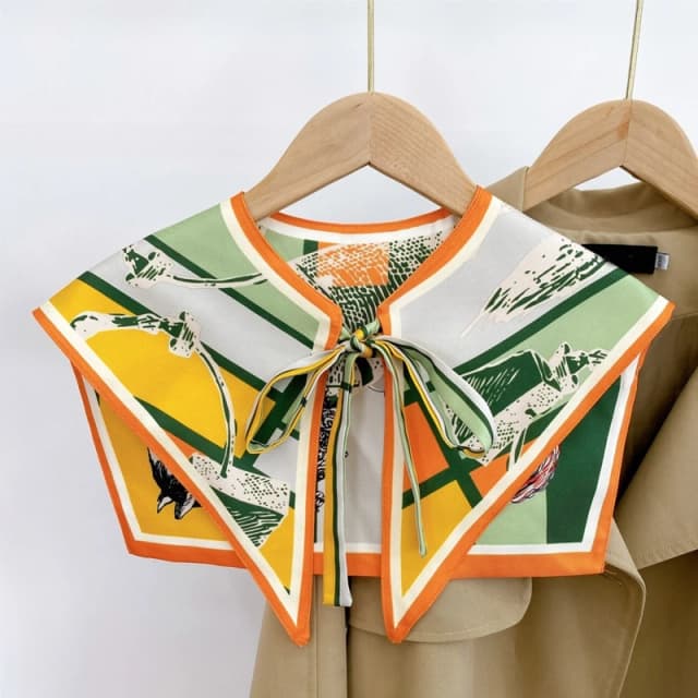Lenço de seda feminino gola destacável vintage leão floresta impressão xale envoltório capa para pescoço feminino cachecol primavera
