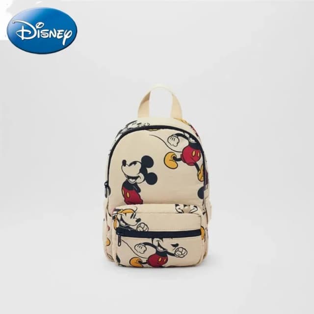 Mochila Disney Mickey Mouse, Grande Capacidade, Nylon, Leve, Bolsa de Escola Infantil, Pequena, Destacável, Presente de Aniversário